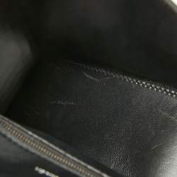 Pre Owned Balenciaga Black Croc Embossed Leather Small Hourglass Top Handle Bag