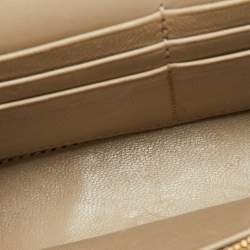 Pre Owned Balenciaga Beige Croc Embossed Leather Hourglass Wallet On Chain