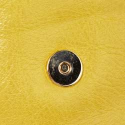 Pre Owned Balenciaga Yellow Leather RH Classic Envelope Clutch