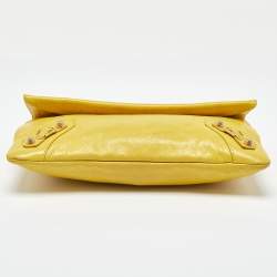 Pre Owned Balenciaga Yellow Leather RH Classic Envelope Clutch