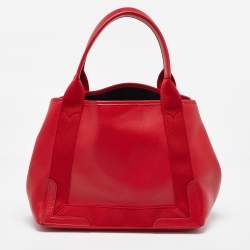 مملوكة مسبقًا حقيبة يد توتس بلنسياغا أس نافي كاباس جلد و كانفاس أسود و أبيض 