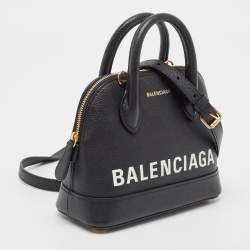 Pre Owned Balenciaga Black Leather XXS Ville Satchel