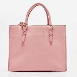 Balenciaga Pink Leather Mini Metallic Edge Papier A4 Tote