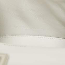 Balenciaga White Croc Embossed Leather XS Hourglass Top Handle Bag
