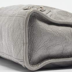 Pre Owned Balenciaga Grey Glossy Leather Small Classic City RH Tote