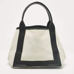 Pre Owned Balenciaga Black Canvas Leather Tote
