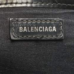 Pre Owned Balenciaga Black Canvas Leather Tote