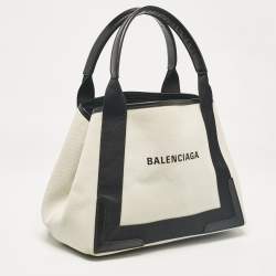 Pre Owned Balenciaga Black Canvas Leather Tote