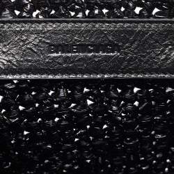 Pre Owned Balenciaga Black Woven Leather and Straw Le Cagole Basket Tote