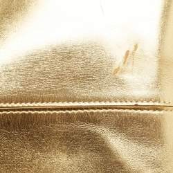 Balenciaga Gold Leather Bowling Bag