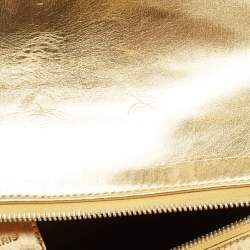 Balenciaga Gold Leather Bowling Bag