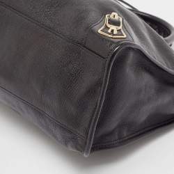 Pre Owned Balenciaga Black Leather Metallic Edge Classic City Bag
