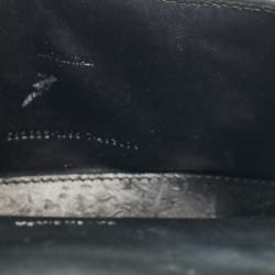 Pre Owned Balenciaga Black/White Leather Allover Logo XS Hourglass Top Handle Bag