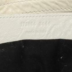 Pre Owned Balenciaga Cream Leather Giant 21 Motorcycle City Tote