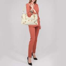 Pre Owned Balenciaga Cream Leather Giant 21 Motorcycle City Tote
