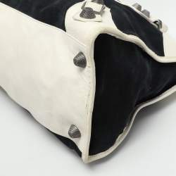 Pre Owned Balenciaga Navy Blue/Cream Suede and Leather Giant 21 Work Tote