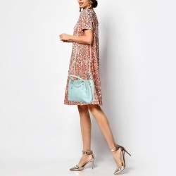 مملوكة مسبقًا Balenciaga Light Turquoise Leather Mini Papier A4 Tote