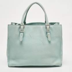 مملوكة مسبقًا Balenciaga Light Turquoise Leather Mini Papier A4 Tote