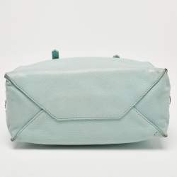 مملوكة مسبقًا Balenciaga Light Turquoise Leather Mini Papier A4 Tote
