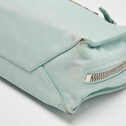 مملوكة مسبقًا Balenciaga Light Turquoise Leather Mini Papier A4 Tote