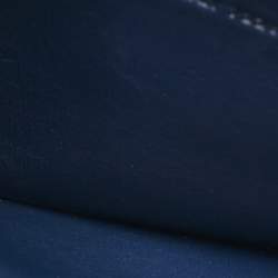 Pre Owned Balenciaga Blue Croc Embossed Leather Hourglass Flat Pouch 