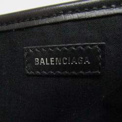 Balenciaga Black Canvas Leather Navy Cabas S Women's Handbag