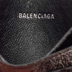 Balenciaga Metallic Leather Logo Card Holder