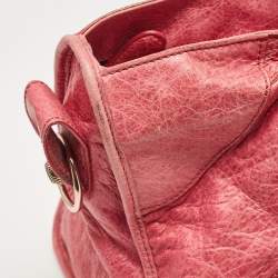 Pre Owned Balenciaga Fuchsia Leather GGH Part Time Bag