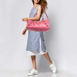 Pre Owned Balenciaga Fuchsia Leather GGH Part Time Bag