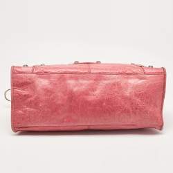 Pre Owned Balenciaga Fuchsia Leather GGH Part Time Bag