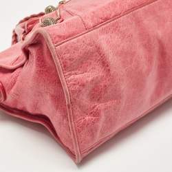 Pre Owned Balenciaga Fuchsia Leather GGH Part Time Bag