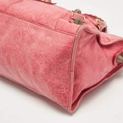 Pre Owned Balenciaga Fuchsia Leather GGH Part Time Bag