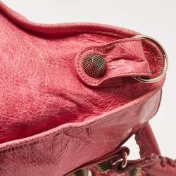 Pre Owned Balenciaga Fuchsia Leather GGH Part Time Bag