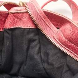 Pre Owned Balenciaga Fuchsia Leather GGH Part Time Bag