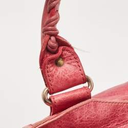 Pre Owned Balenciaga Fuchsia Leather GGH Part Time Bag