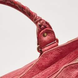 Pre Owned Balenciaga Fuchsia Leather GGH Part Time Bag