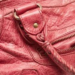 Pre Owned Balenciaga Fuchsia Leather GGH Part Time Bag