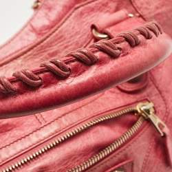 Pre Owned Balenciaga Fuchsia Leather GGH Part Time Bag