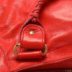 Pre Owned Balenciaga Red Leather Giant Hardware Part Time Tote