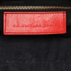 Pre Owned Balenciaga Red Leather Giant Hardware Part Time Tote