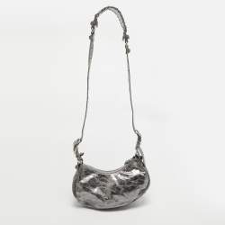 Balenciaga Metallic Grey Patent Leather XS Le Cagole Shoulder Bag