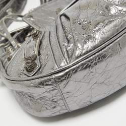 Balenciaga Metallic Grey Patent Leather XS Le Cagole Shoulder Bag