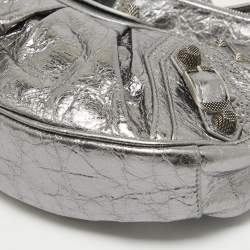 Balenciaga Metallic Grey Patent Leather XS Le Cagole Shoulder Bag