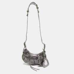 Balenciaga Metallic Grey Patent Leather XS Le Cagole Shoulder Bag