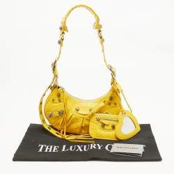 Balenciaga Mustard Leather XS Le Cagole Shoulder Bag