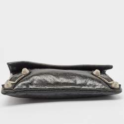 Balenciaga Dark Green Leather GSH Classic Envelope Clutch