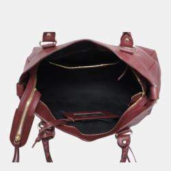 Balenciaga Red Leather Metallic Edge Velo Bag 