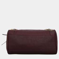 Balenciaga Red Leather Metallic Edge Velo Bag 