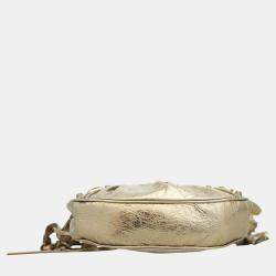 Balenciaga Gold Metallic Leather Le Cagole XS Shoulder Bag