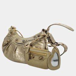 Balenciaga Gold Metallic Leather Le Cagole XS Shoulder Bag